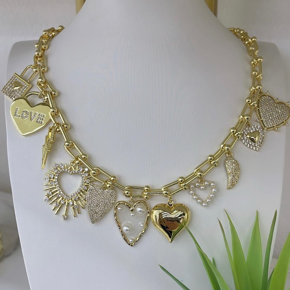 Gold Heart Charm Necklace
